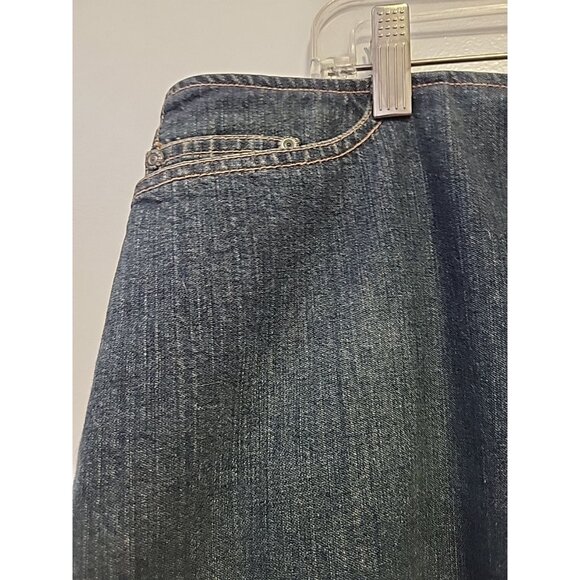 Old Navy Womens Blue Jean Denim Short Skirt Size Cotton Front Slit - Picture 3 of 8